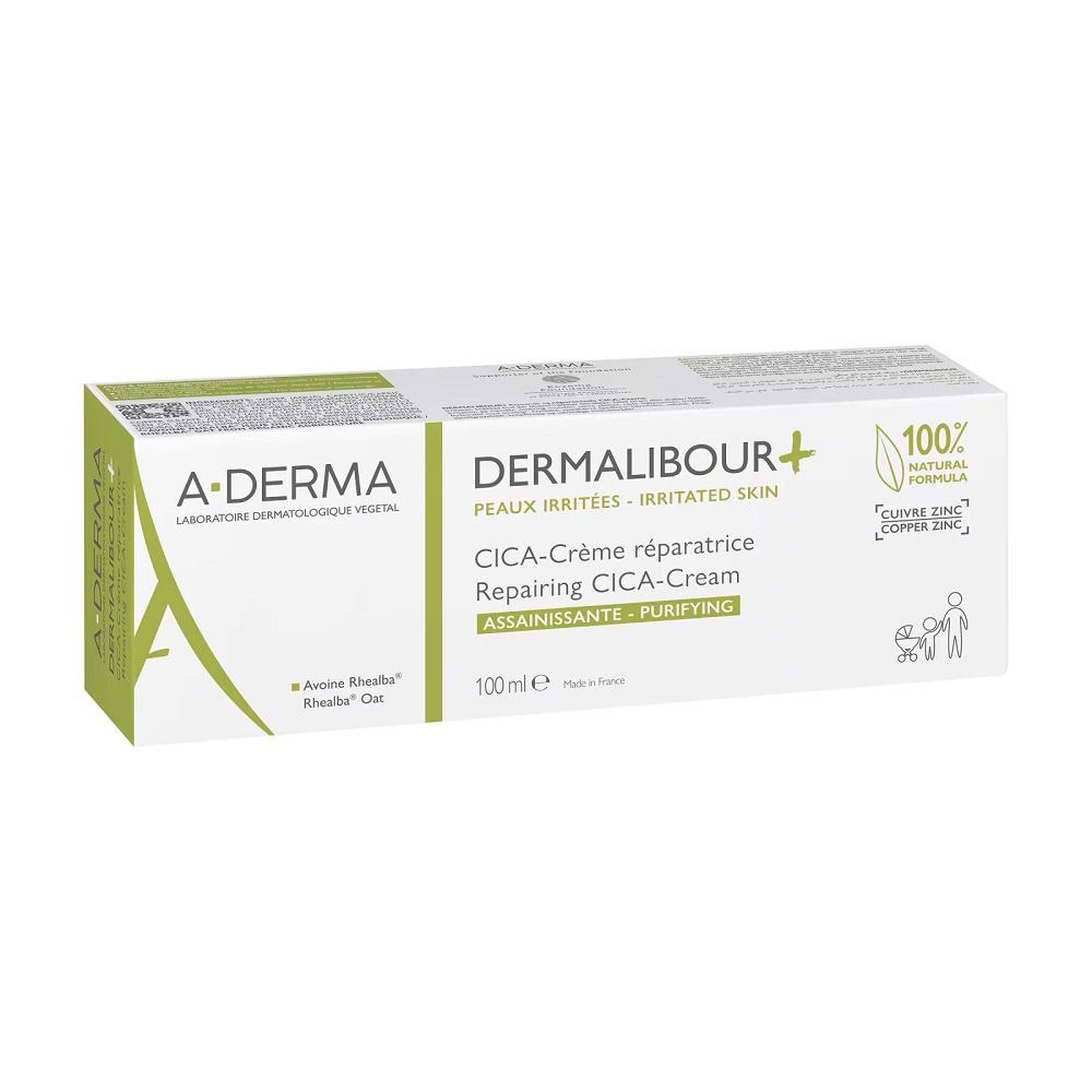 A-Derma Dermalibour + Cica Възстановяващ крем за раздразнена кожа x100 мл