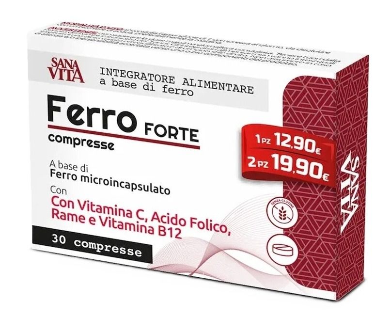 Ferro Forte при анемия, умора и ниски нива на желязо 15 mg х30 таблетки SanaVita