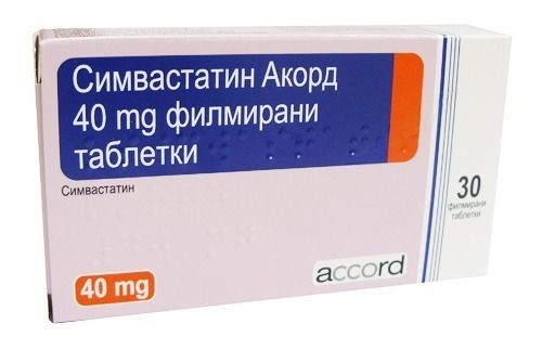 Симвастатин Акорд, 40 мг x30 филмирани таблетки, Accord