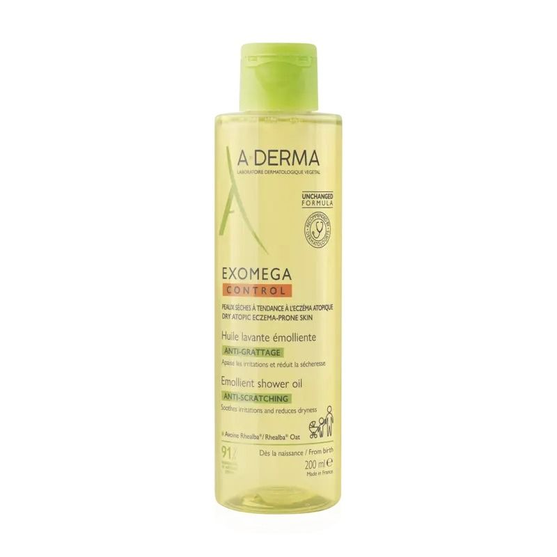 A-Derma Exomega Control Емолиентно душ олио за лице и тяло срещу разчесване x200 мл