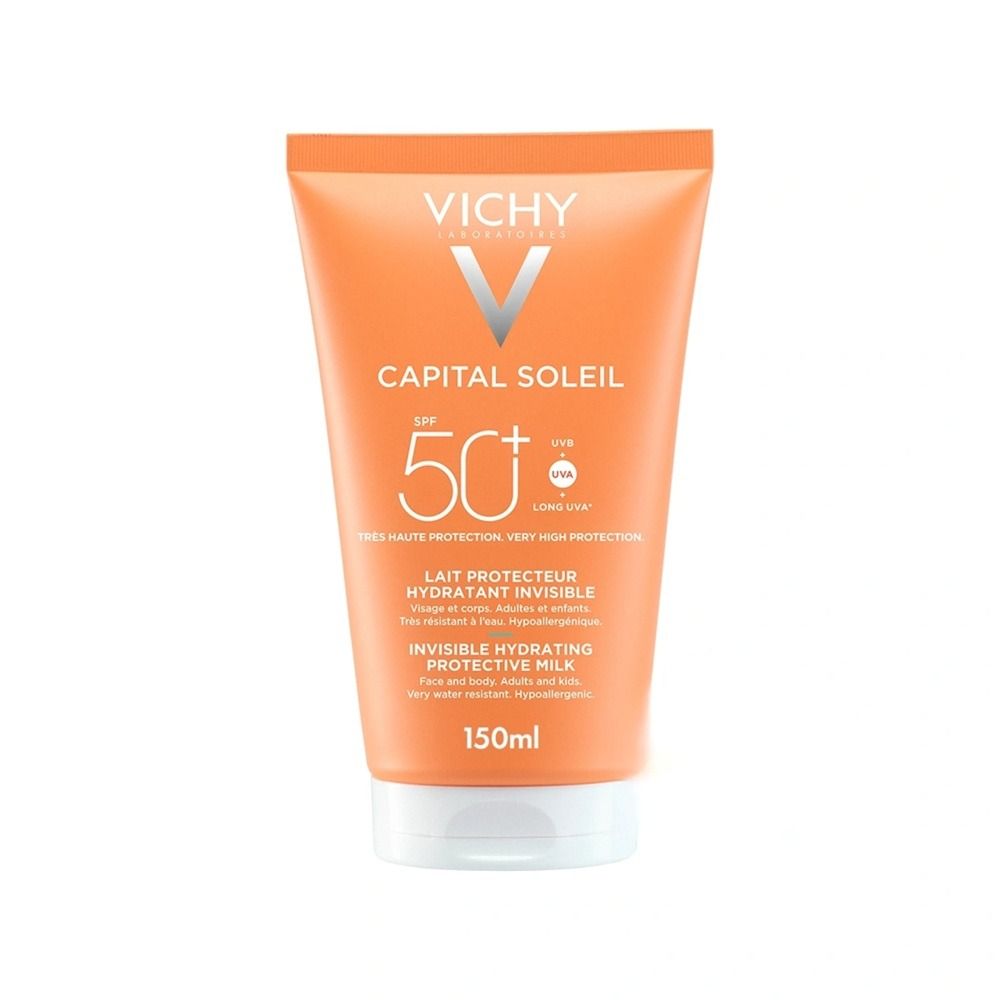 Vichy Capital Soleil Слънцезащитно хидратиращо мляко за лице и тяло SPF50+ х150 мл