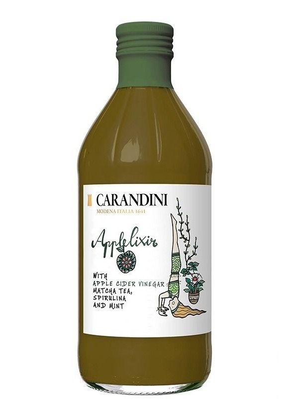 Applelixir Ябълков оцет с Матча, Спирулина и Мента х500 мл Carandini