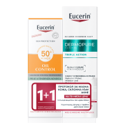 Eucerin Комплект Коригиращ флуид с тройно действие и Слънцезащитен крем-гел за лице за мазна кожа SPF50+