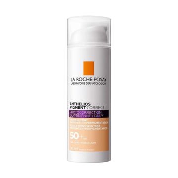 La Roche-Posay Anthelios Pigment Correct Оцветен крем за лице за фотозащита и фотокорекция SPF50+ x50 мл, светъл нюанс
