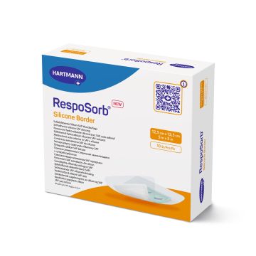 Hartmann RespoSorb Silicone Border Самозалепваща се превръзка със силиконова повърхност 12,5х12,5 см х1 брой
