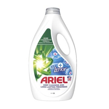 Ariel Touch of Lenor Fresh Течен перилен препарат за бяло и цветно пране х2.250 л, 50 пранета
