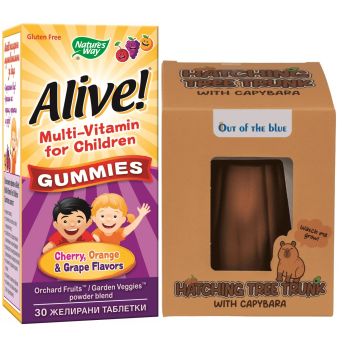 Промо комплект Alive Мултивитамини за деца х30 желирани таблетки + подарък Капибара