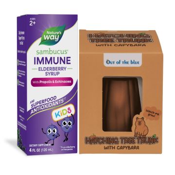 Промо комплект Sambucus Immune Elderberry Сироп за деца х120 мл Nature's Way + подарък Капибара