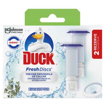 Duck Active Eucalyptus Пълнител гел-диск за дозатор  за тоалетна чиния с аромат на евкалипт x2 броя