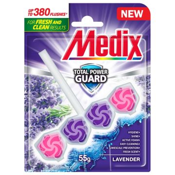 Medix WC Fresh Drops Lavender Твърдо тоалетно блокче с аромат на лаванадула x55 грама