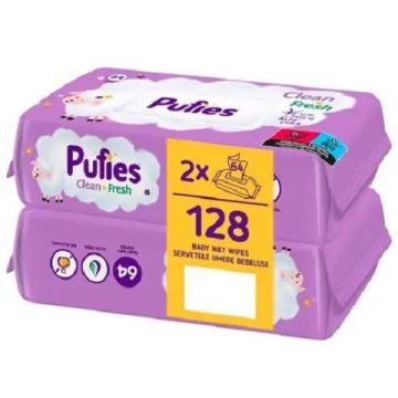 Pufies Clean & Fresh Aloe Vera Бебешки мокри кърпи с алое вера 2х64 броя