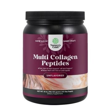 Multi Collagen Peptides хидролизирани колагенови пептиди х454 грама Nature's Craft