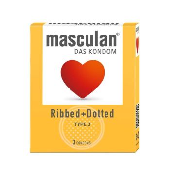 Masculan Ribbed + Dotted Презервативи x3 броя