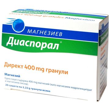 Магнезиев Диаспорал Директ при дефицит на магнезий 400 мг х20 сашета Protina