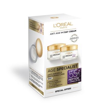 Loreal Paris Age Specialist 55+ Възстановяващ дневен крем против бръчки 2x50 мл