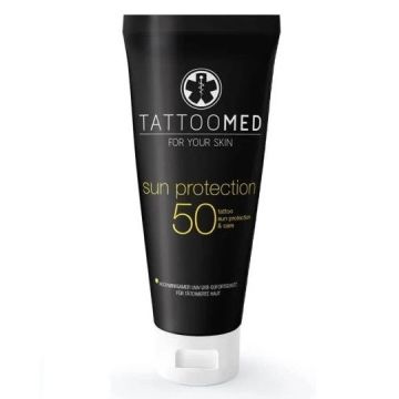 TattooMed Sun Protection Цветопротективен крем за ежедневна грижа за татуировки с UV защита x100 мл