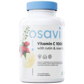 Витамин C с рутин и шипка 1000 mg х120 капсули Osavi