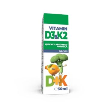Витамин D3 + K2 капки х30 мл Omega Vita