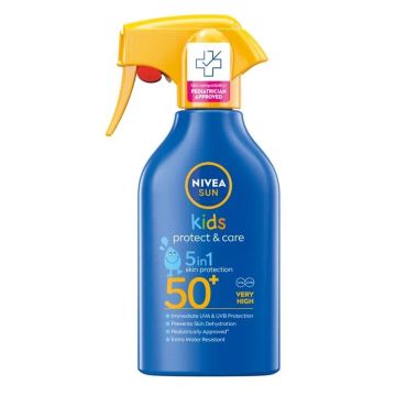 Nivea Sun Kids Protect & Care Детски слънцезащитен спрей с помпа SPF50+ x270 мл