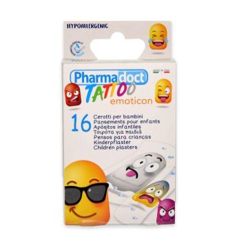 Pharmadoct Tattoo Emoticon Детски пластири татуировка x16 броя