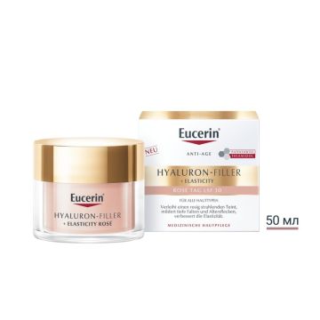Eucerin Hyaluron-Filler+Elasticity Rose Озаряващ дневен крем за лице за всеи тип кожа SPF30 x50 мл