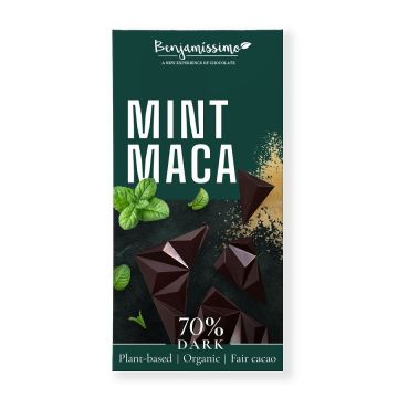 Benjamissimo Min Maca Био веган натурален шоколад с мента и мака х60 грама