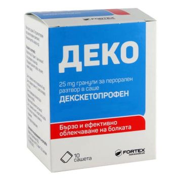 Деко за облекаване на болка 25 мг х10 сашета Fortex