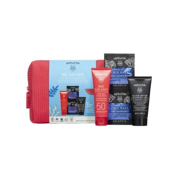 Apivita Bee Sun Safe Комплект за лице Хидратиращ гел-крем SPF50, маска за лице и почистващ гел