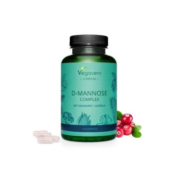 D-Mannose Complex Д-маноза комплекс с червена боровинка и ацерола x120 капсули, Vegavero