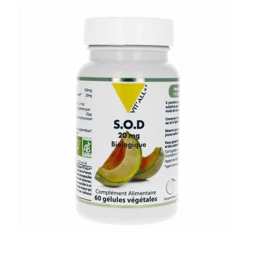 S.O.D Супер Оксид Дисмутаза 20 mg x60 капсули Vit'All+