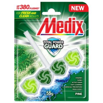 Medix WC Fresh Drops Pine Твърдо тоалетно блокче с аромат на бор x55 грама