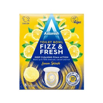 Astonish Fizz & Fresh Lemon Splash Таблетки за почистване на тоалетна x8 броя