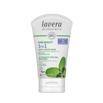 Lavera Bio Pure Beauty 3в1 Почистващ гел-пилинг-маска за лице x125 мл