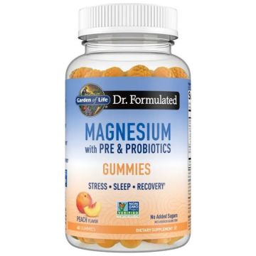 Dr. Formulated Магнезий с пробиотици, с вкус праскова х60 желирани таблетки Garden of Life