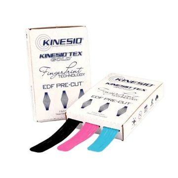 Kinesio Тex Gold Pre-Cut - EDF Терапевтични нарязани ленти 3 x20 броя - синьо, розово, черно