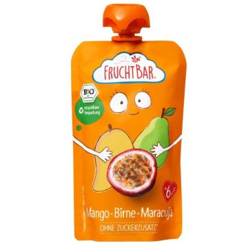 FruchtBar Био Пюре манго, маракуя и круша за деца от 6 месеца х120 грама - 3600