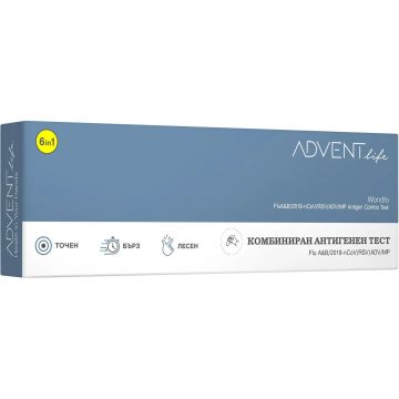 Advent Life Комбиниран антигенен тест 6в1 FluA&B/2019-nCoV/RSV/ADV/MP х1 брой
