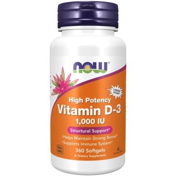 Витамин D-3 1000IU х360 меки капсули Now Foods