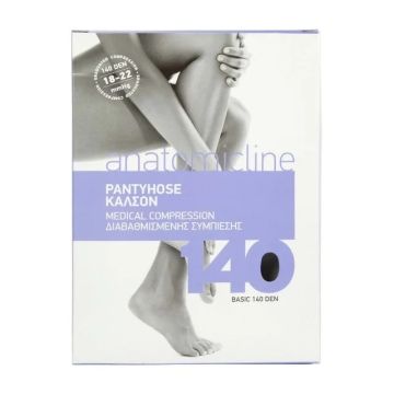 Anatomicline Компресивен чорапогащник 140DEN, 18-22 mmHg, размер S х1 брой - Черен