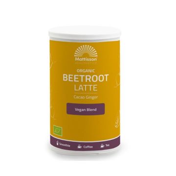 Organic Beetroot Latte Лате от цвекло с джинджифил и какао x160 грама, Mattisson Healthstyle