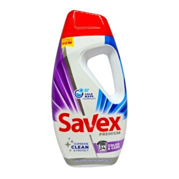 Savex Premium Color & Care Течен перилен препарат за цветни дрехи x960 мл, 24 пранета