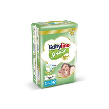 Babylino Sensitive 2 Mini Пелени за бебета от 3 до 6 кг x50 броя