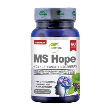 MC Hope с D3 + Л-теанин + Черен бъз за централната нервна система х60 веган капсули Grewia