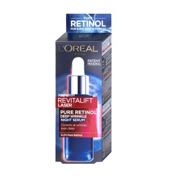 Loreal Paris Revitalift Laser Pure Retinol Нощен серум за лице против стареене с ретинол x30 мл