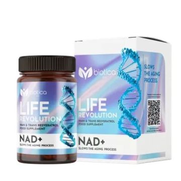 Life Revolution Стимулира производството на NAD+ и спира процесите на стареене х60 капсули Biotica