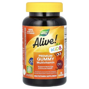 Alive Премиум желирани мултивитамини за деца х90 желирани таблетки Nature's Way