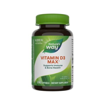 Витамин D3 Макс 5000 IU x 240 софтгел капсули Nature's Way