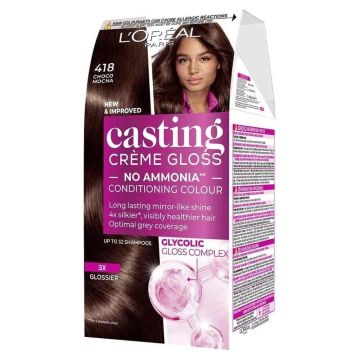 Loreal Paris Casting Creme Gloss Безамонячна боя за коса x120 мл, 418 Choco Mocha