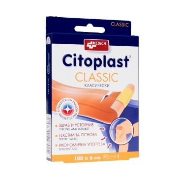 Medica Citoplast Classic Текстилен пластир за малки повърхностни рани 100х6 см х1 брой