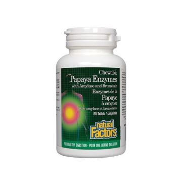 Папая ензими с амилаза и бромелаин х60 бр дъвчащи таблетки Natural Factors
